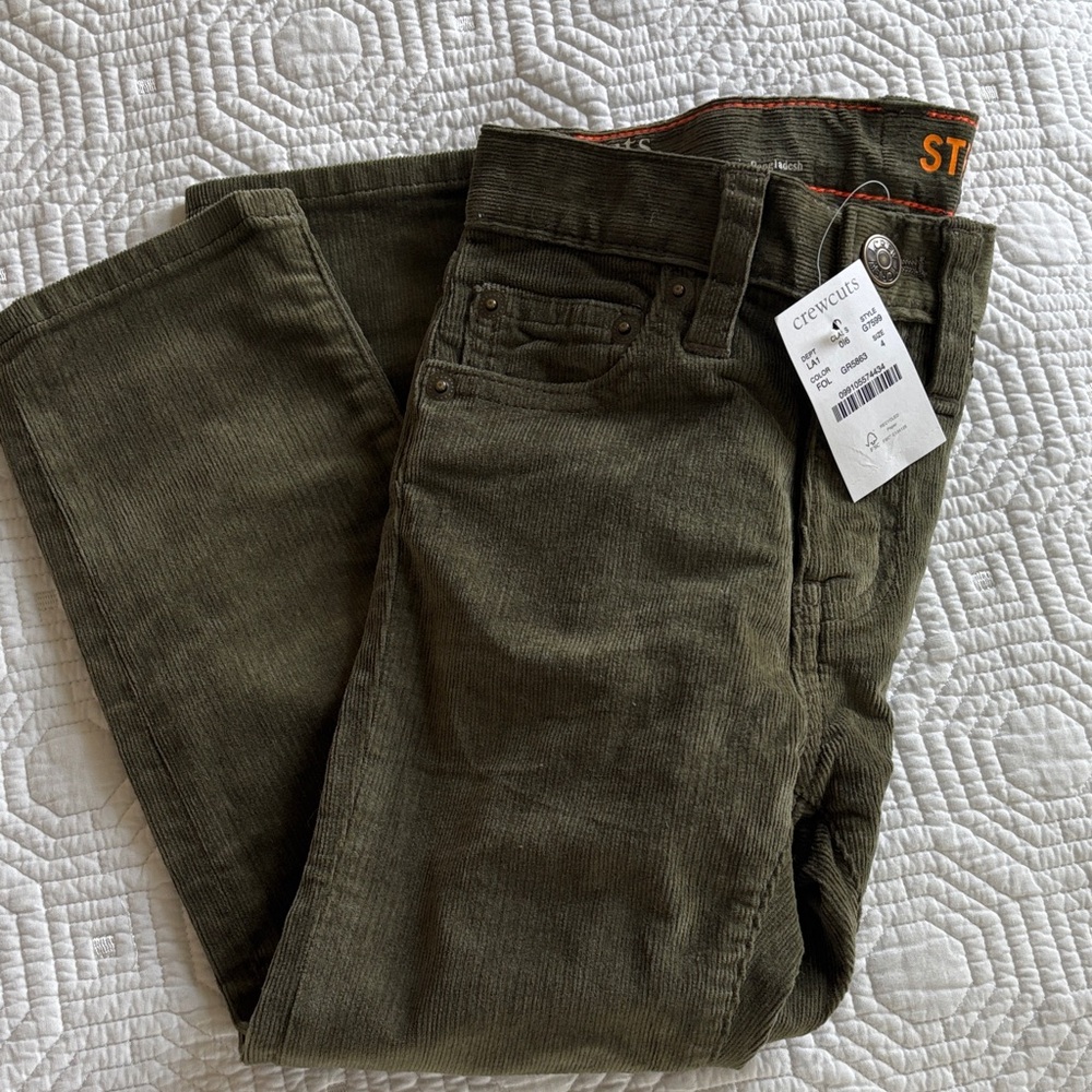Crewcuts Forest Green Corduroy Trousers